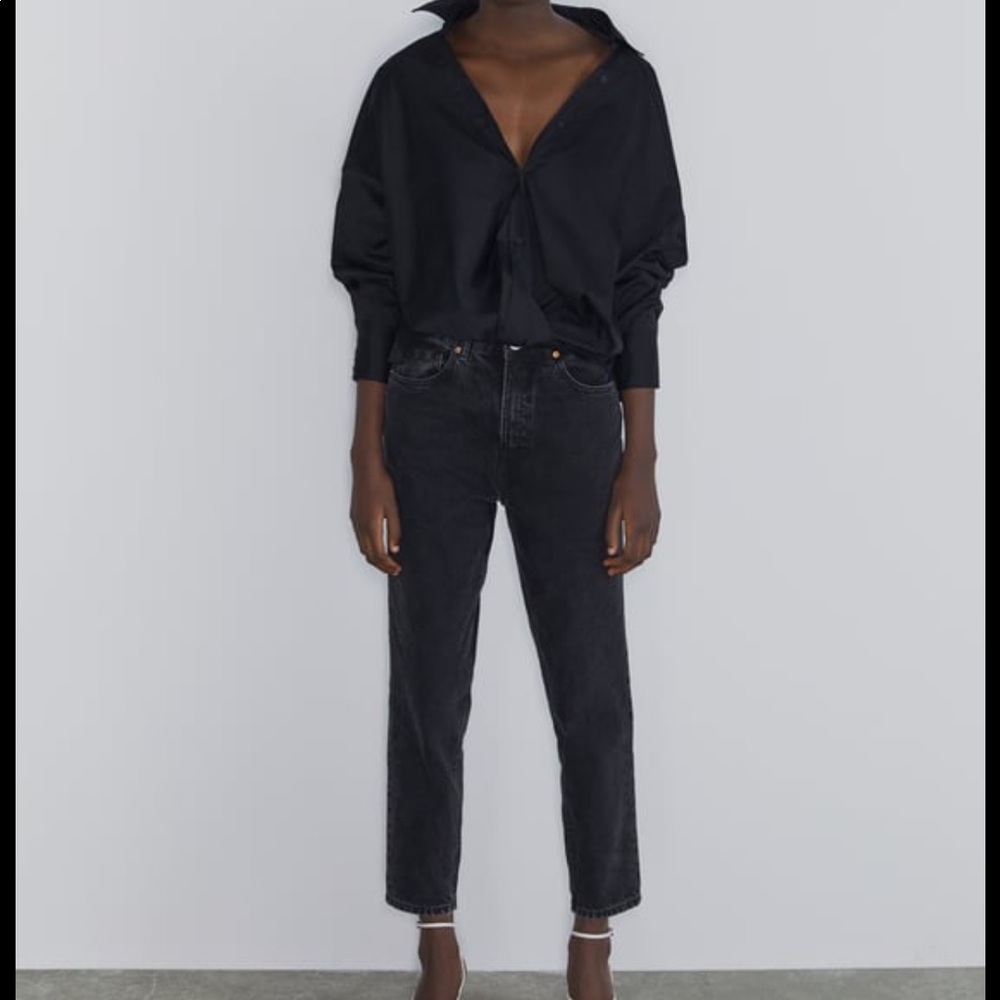 Zara black collar top - Picture 2 of 2